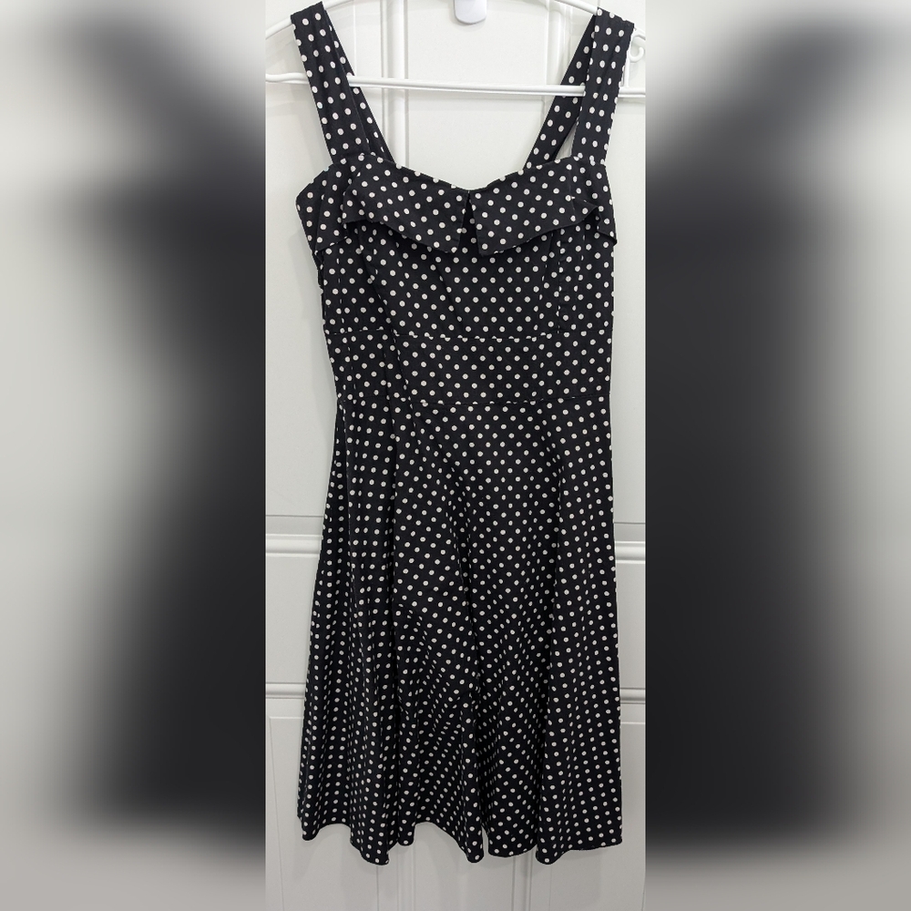 Sara Vintage Polka Dot Pin-up Style Dress With Smocked Halter